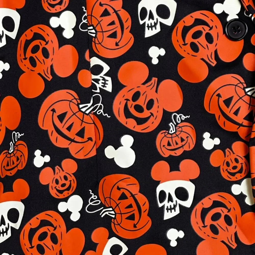 Disney NWOT Men's L/XL Halloween Glow in the Dark Blazer Pumpkin Design Bow Tie